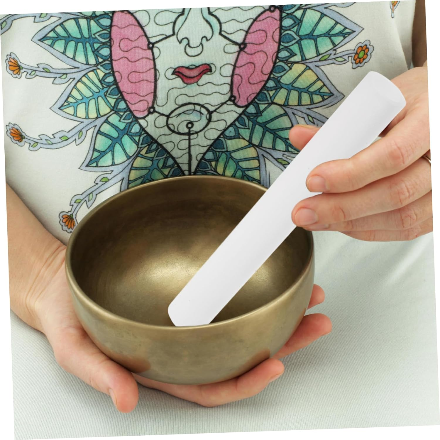 Totority Silicone 2Pcs Crystal Bowl Acrylic Singing Bowl Striker Acrylic Knocking Stick Sound Bar Healing Bowl Mallet Sound Bowl Accessory Singing Bowl Mallets Singing Bowl Parts Component image number 1