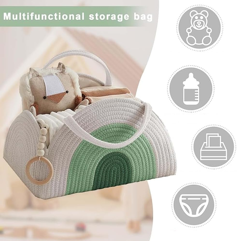 Baby Nappy Caddy Organiser with Dividers,Foldable Design, and Easy-To-Clean Fabrics,Whether in the , Living Room or Car You Can Easily Store image number 1