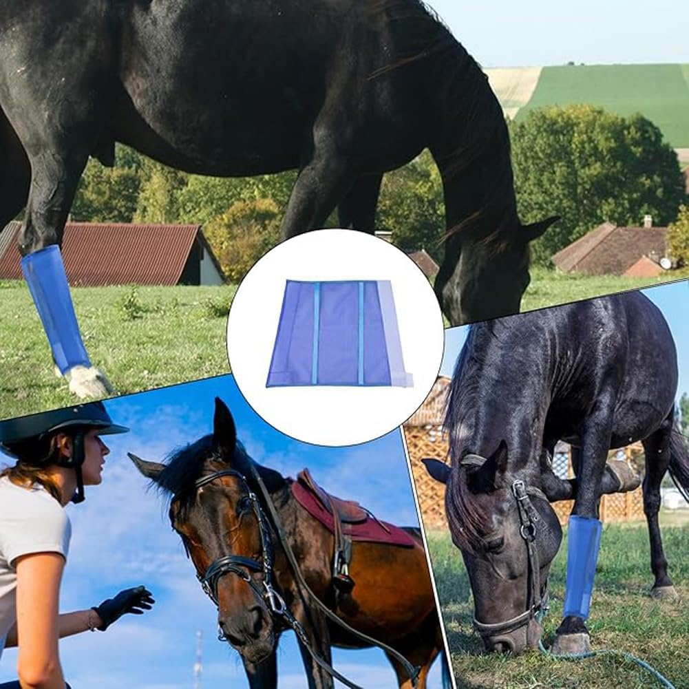 Set for 4 Fly Boots, Horse Boots Set of 4 | Reusable 4 Piece Leggins,Breathable Design Horse Boots,Fly Leggings for Equine Fly Protection image number 5
