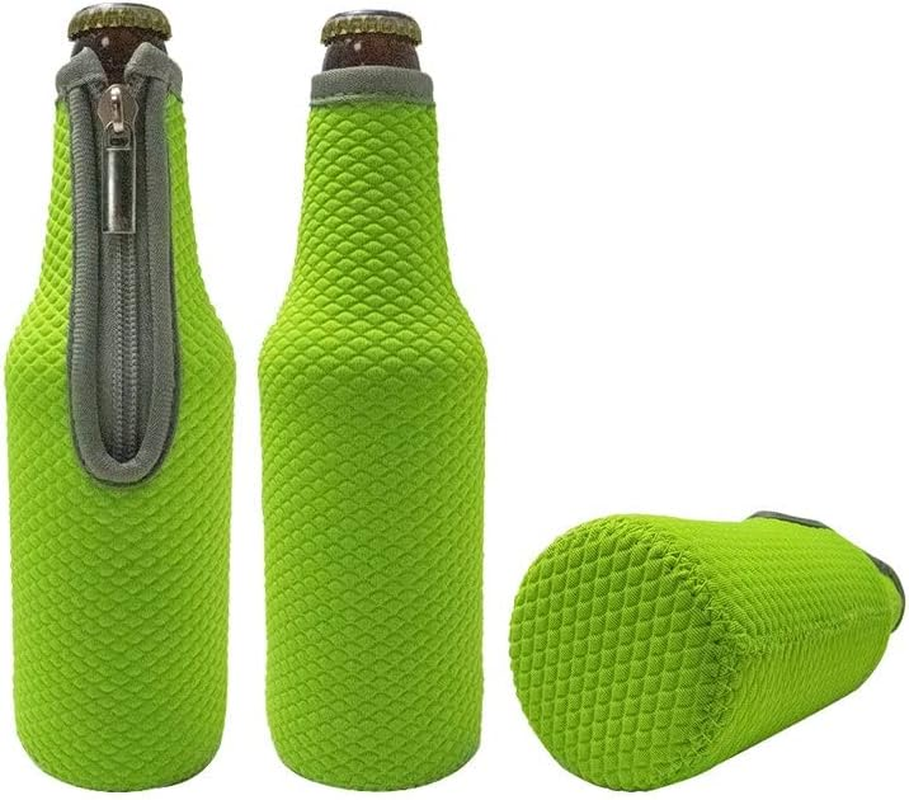 4 Pack - Insulated Neoprene Bottle Zip-Up Sleeve Covers Drink Coolies Coolers for Beer Alcopops - by Lifeswonderful image number 3
