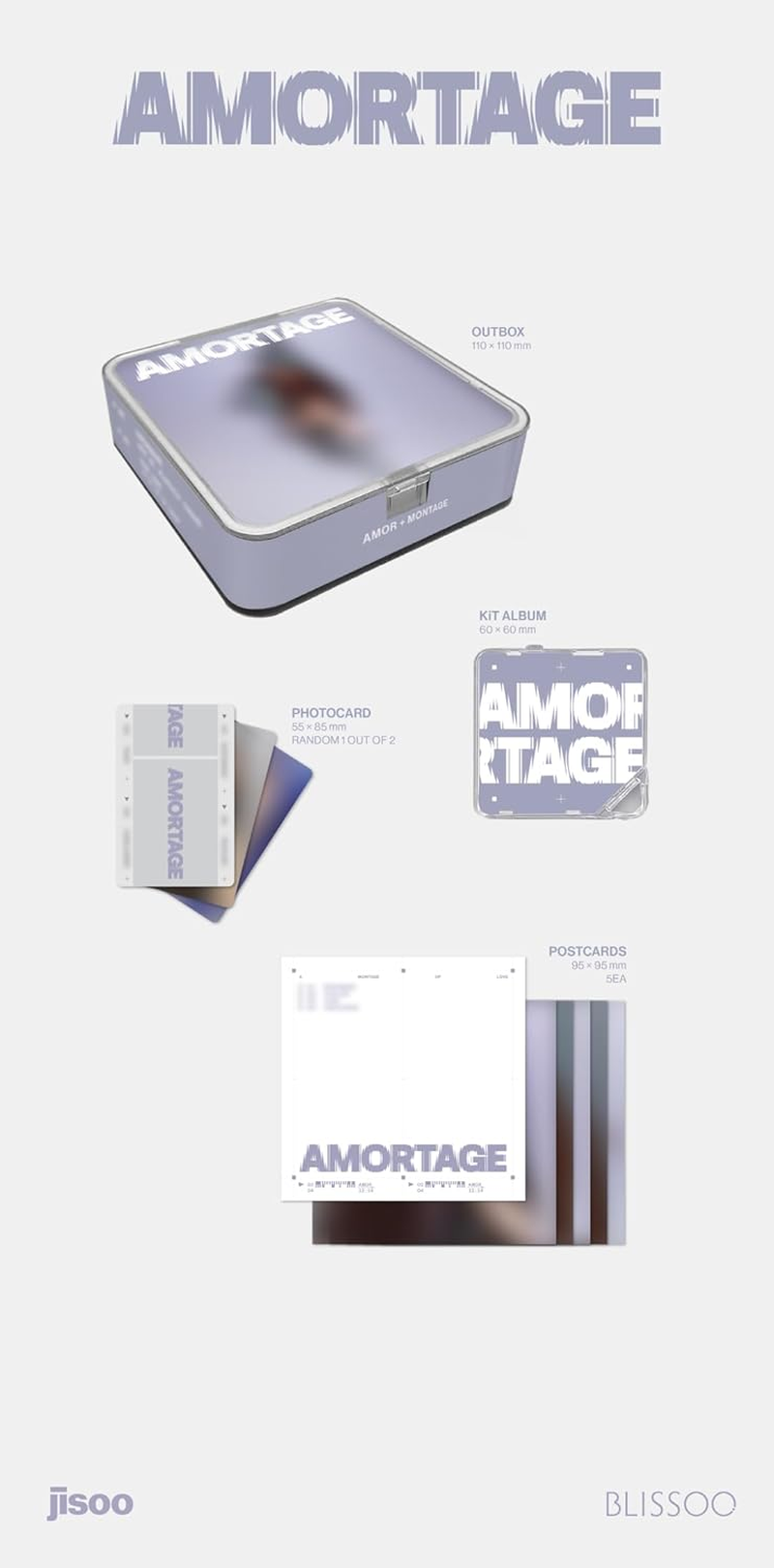 BLACK'PINK Ji'Soo AMORTAGE 1St Mini Album with Tracking JI SOO (App Version)