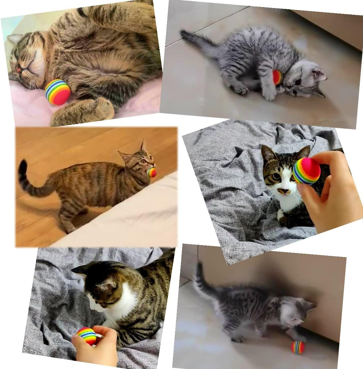 JZK 10X Colorful Small Foam Cat Toy Balls 35Mm, Cat Accessories Pet Toys, Soft Sponge Balls for Indoor Cats, Kitten Training Balls, Puppy Toy Balls image number 4