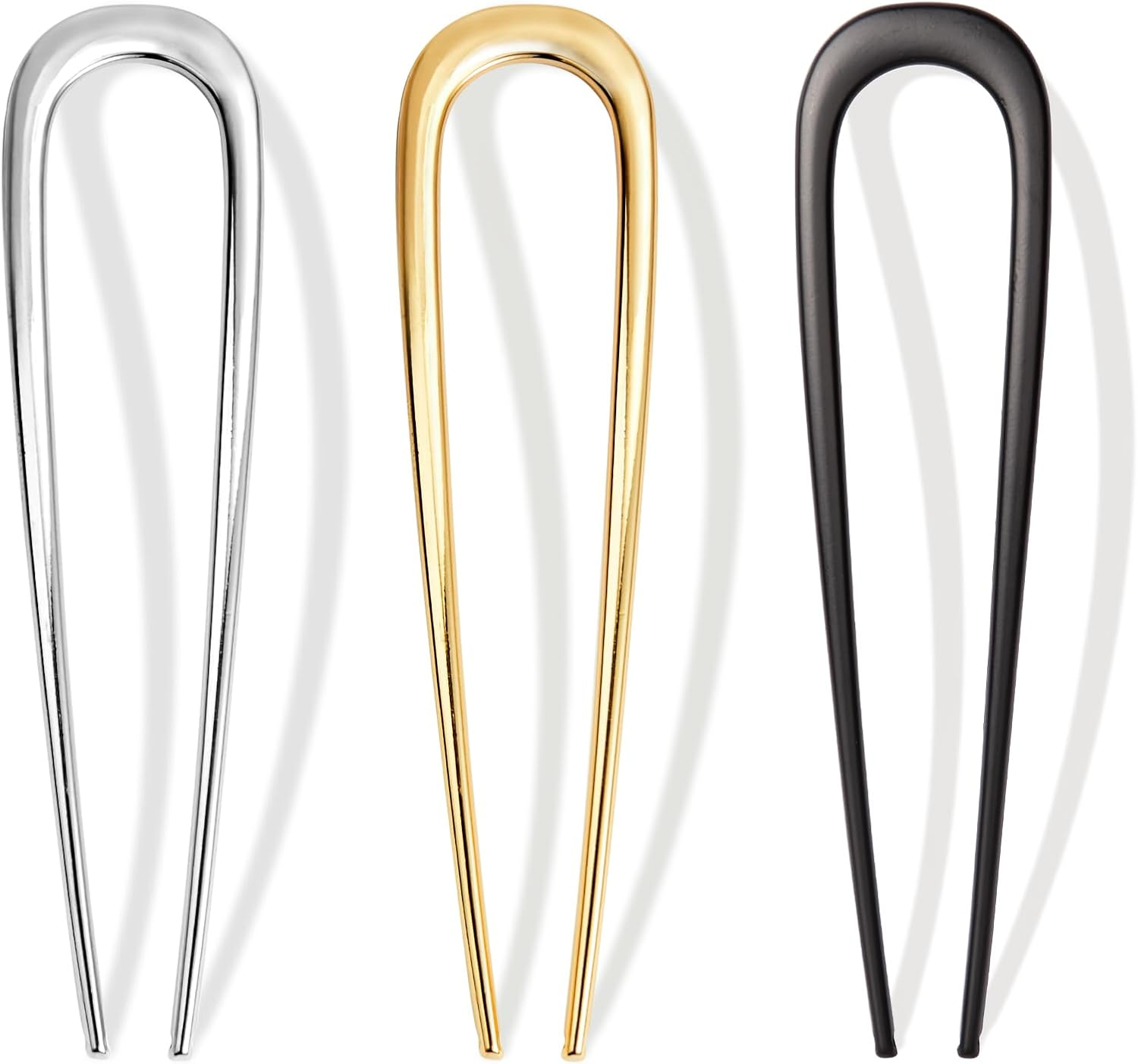 3 PCS French Hair Pins for Women - French Twist and Buns, Elegant Gold Hair Accessories image number 6