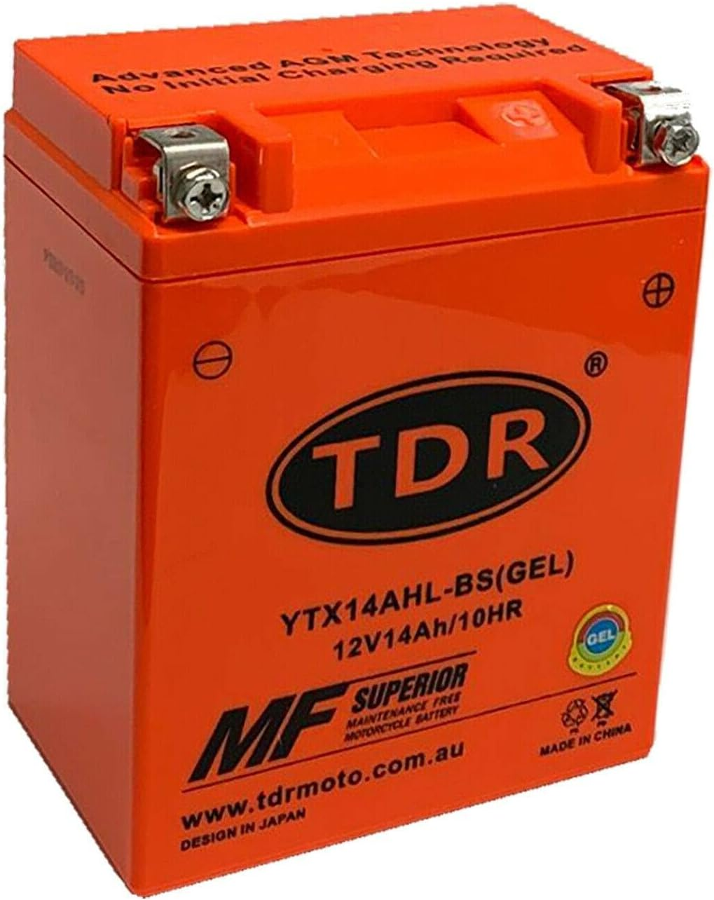 TDR YTX14AHL-BS 12V 14Ah GEL Motorbike Battery image number 3