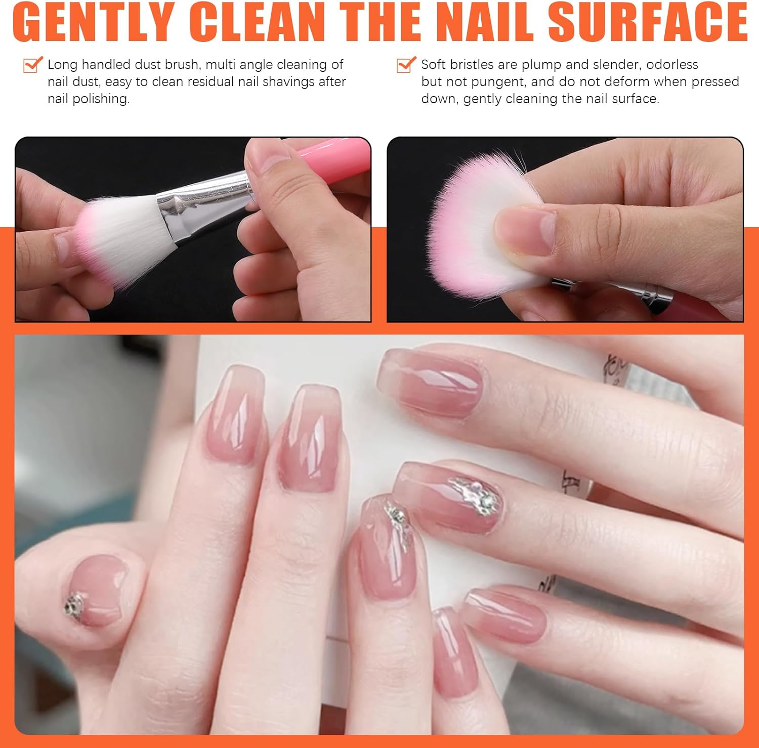 Tanstic 7Pcs Portable Dip Powder Nail Kit, Including Dip Powder Recycling Tray System Nail Dip Container with Scoop, Double-Ended Cuticle Pusher, Nail File, Nail Dust Brush, Funnel for Nail Art Nail Care image number 6