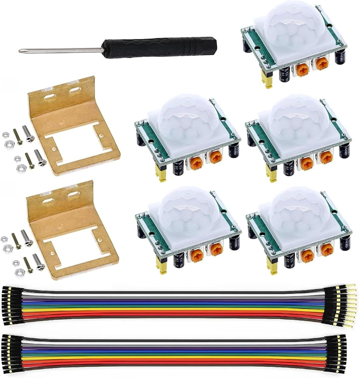 A-DIGISHUO 5Pcs HC-SR501 PIR Motion Sensor Module + 2Pcs Exclusive Housing for Arduino Raspberry Pi Toys, Lamps, Electronic Equipment image number 2