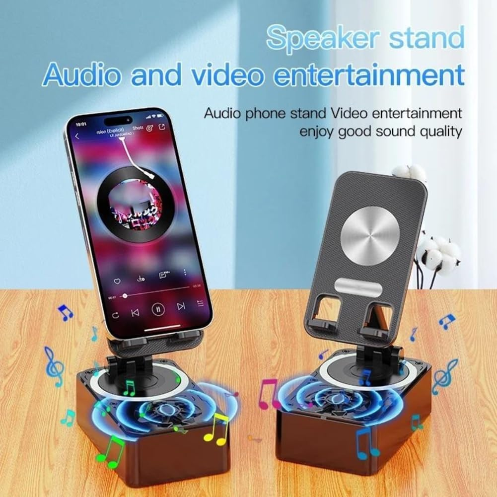Peakloong Bluetooth Speaker Mobile Phone Holder Outdoor Mini Desktop Folding Lazy Holder Home Audio 2 in 1 image number 1