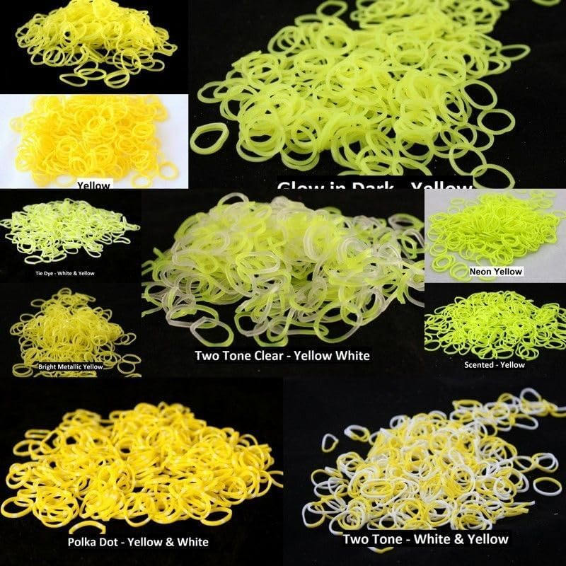 FIL 600+ Loom Bands Kit Refill W Hook S-Clips [Colour: Yellow] [Type: Bright Metallic Colours (600Pcs)] image number 6