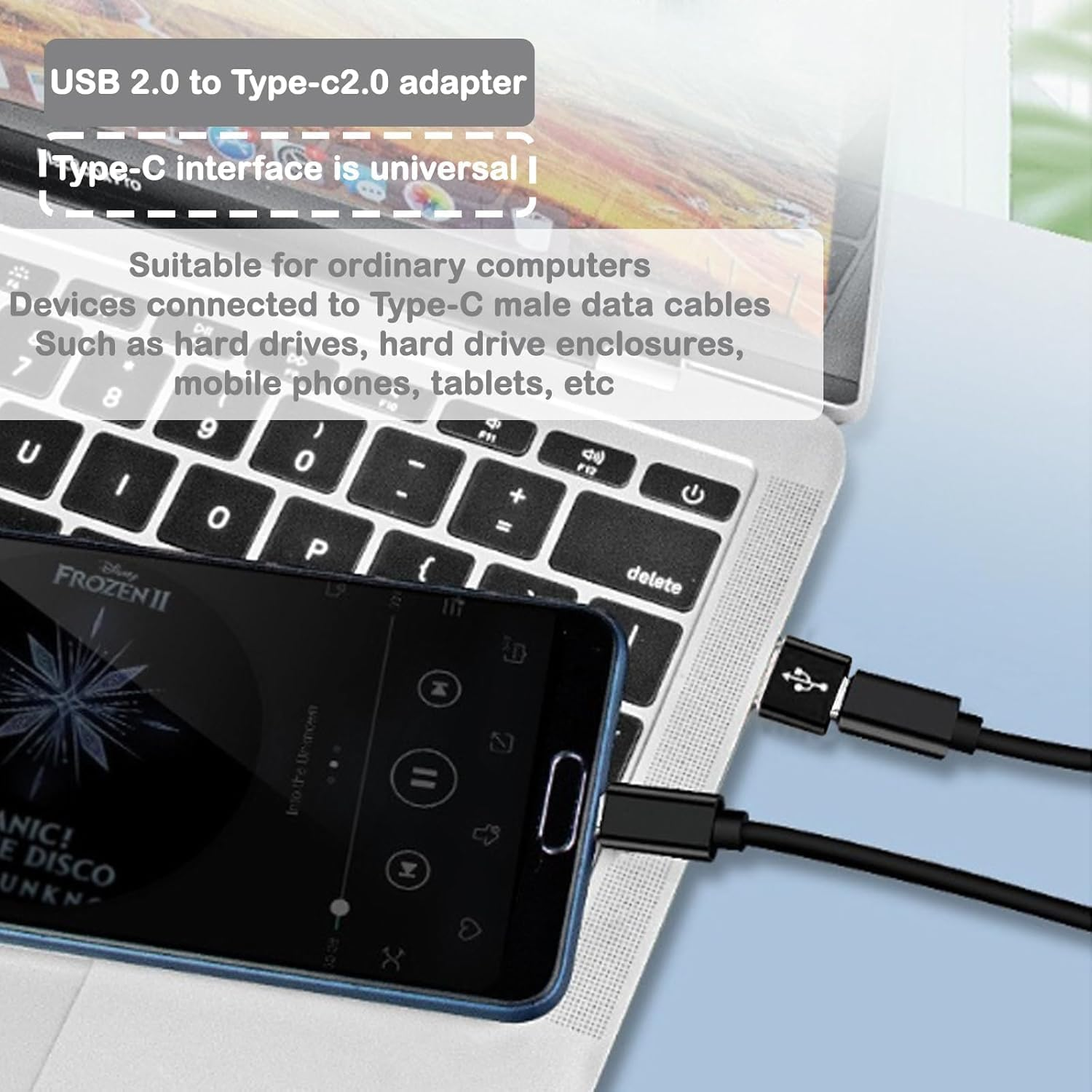 KEWAYO 5PCS USB to Type-C2.0 Adapter Type-C Female to USB Male Adapter Compatible with Iphone 1514 13 plus Pro Max, Airpods, Ipad, Car, Samsung S24 image number 1