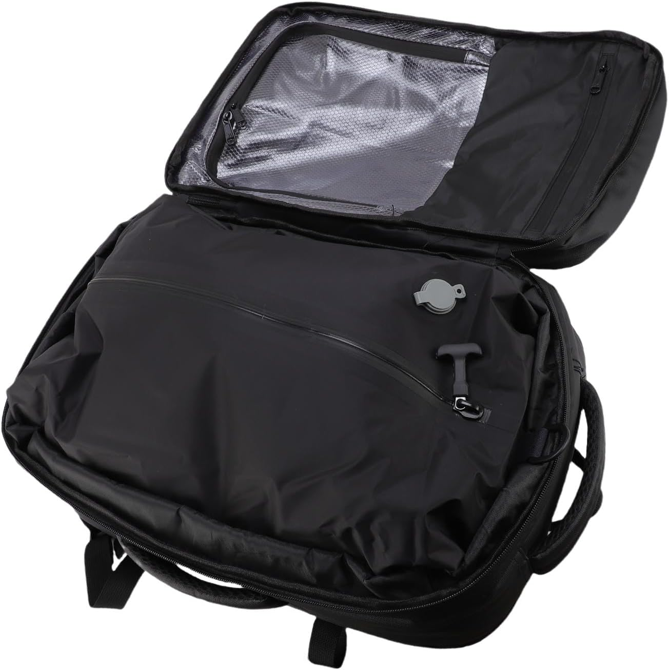 Generic 36-55L Expandable Backpack Large Capacity Shoulder Bag with Independent Shoe Compartment, Nylon Material Touch Fastener Design, Bidirectional Zippers for Travel Business Trip image number 4