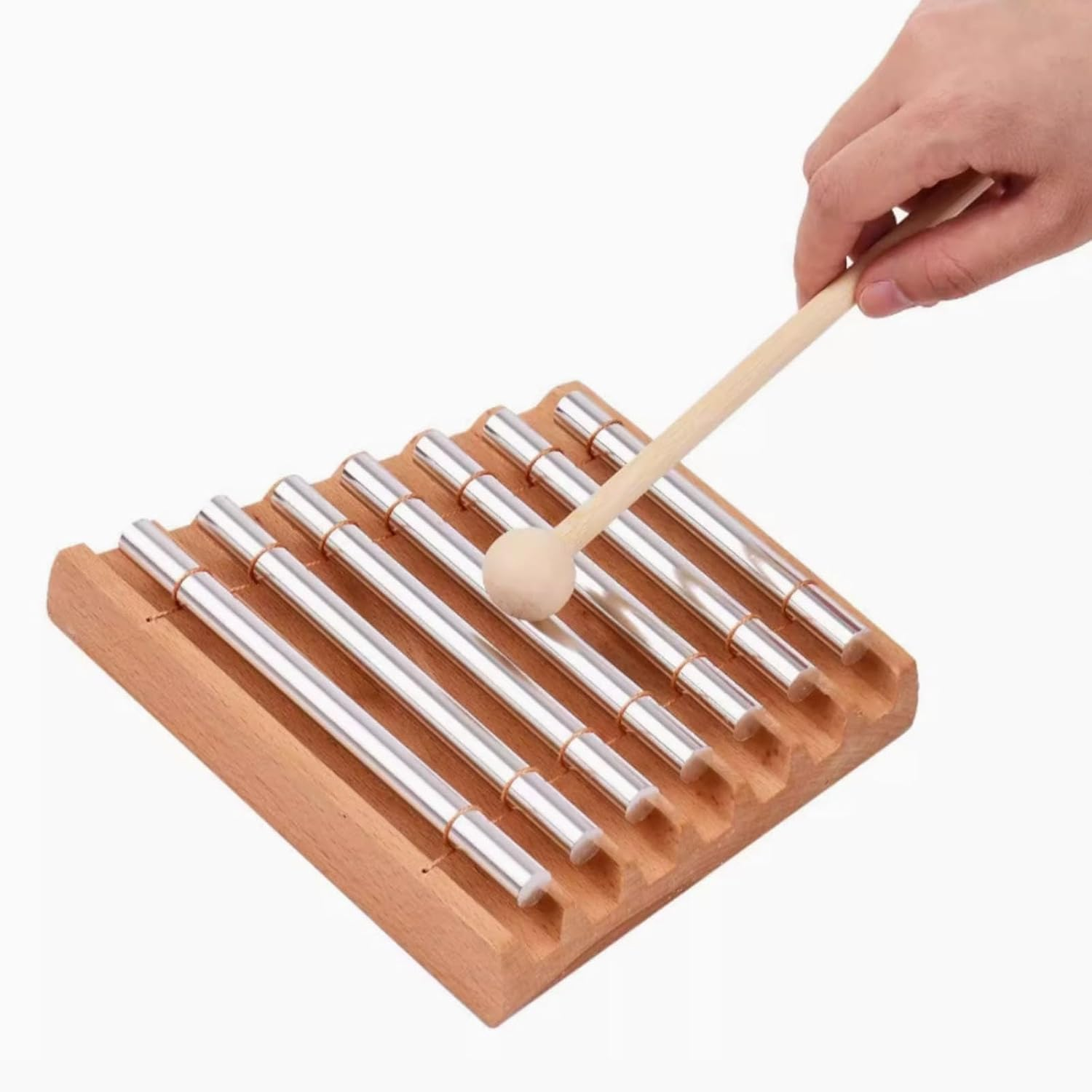 7-Tone Hand Chime Bell Set for Sound Therapy - Ideal for Yoga, Meditation, Chakra Balancing & Mindfulness Relaxation image number 3