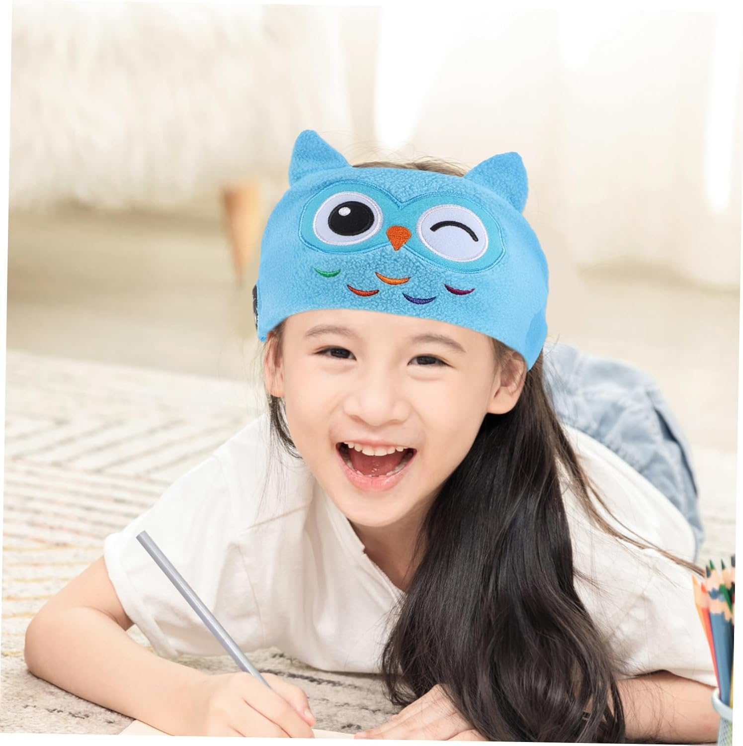 MOLUCKFU Wireless Kids Headband Earphones for Toddlers with Volume Limiting, Adjustable Soft Fleece Sleep Headband for Travel and Sleep, Over-Ear Wireless Headphones with Thin Speakers for Babies image number 6