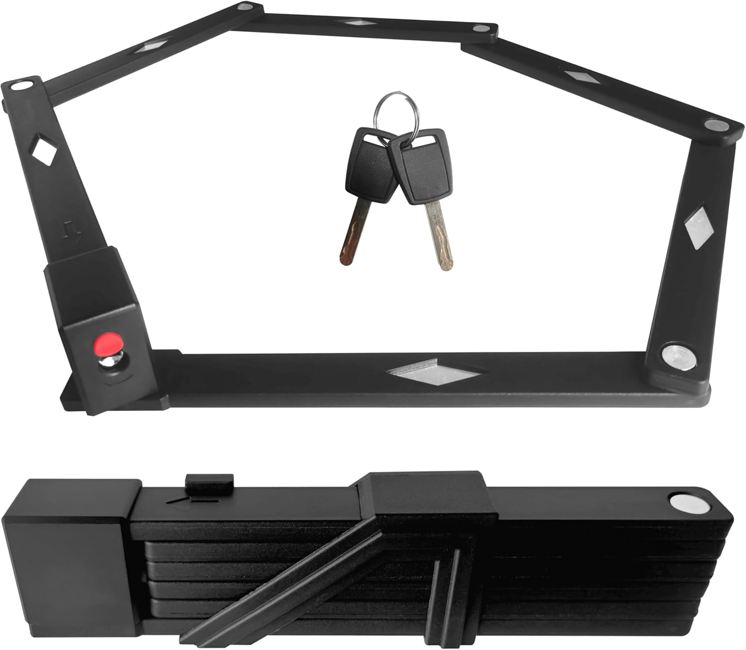 Reelau Folding Bike Lock, Alloy Steel Hinged Arms Bike Lock for MTB Road Bike Heavy Duty Foldable Bike Chain Lock Anti-Theft Bicycle Folding Lock with Bracket Bicycle Lock Strong Security image number 2