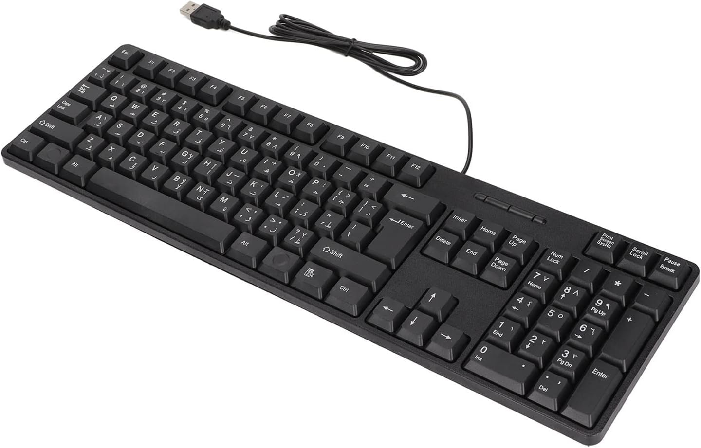 Arabic Wired Keyboard,104 Keys USB 1.5M Wired Keyboard,Mc-689 Ergonomic Typewriter,Universal Office/Home/Gaming Keyboard,For Desktop Computer Laptop image number 4