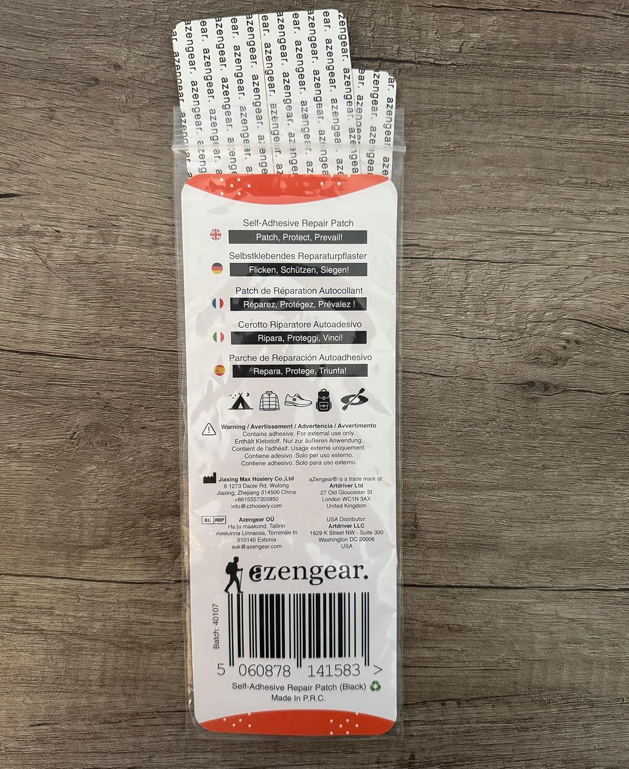 Azengear Repair Patches (2 Pack), Self-Adhesive, Waterproof, Tear-Cold-Heat-Resistant, Seal Tape to Fix Rips in down Jackets, Shoe Holes, Tents, Upholstery, Inflatables, Rvs (Black, 6X20Cm) image number 6