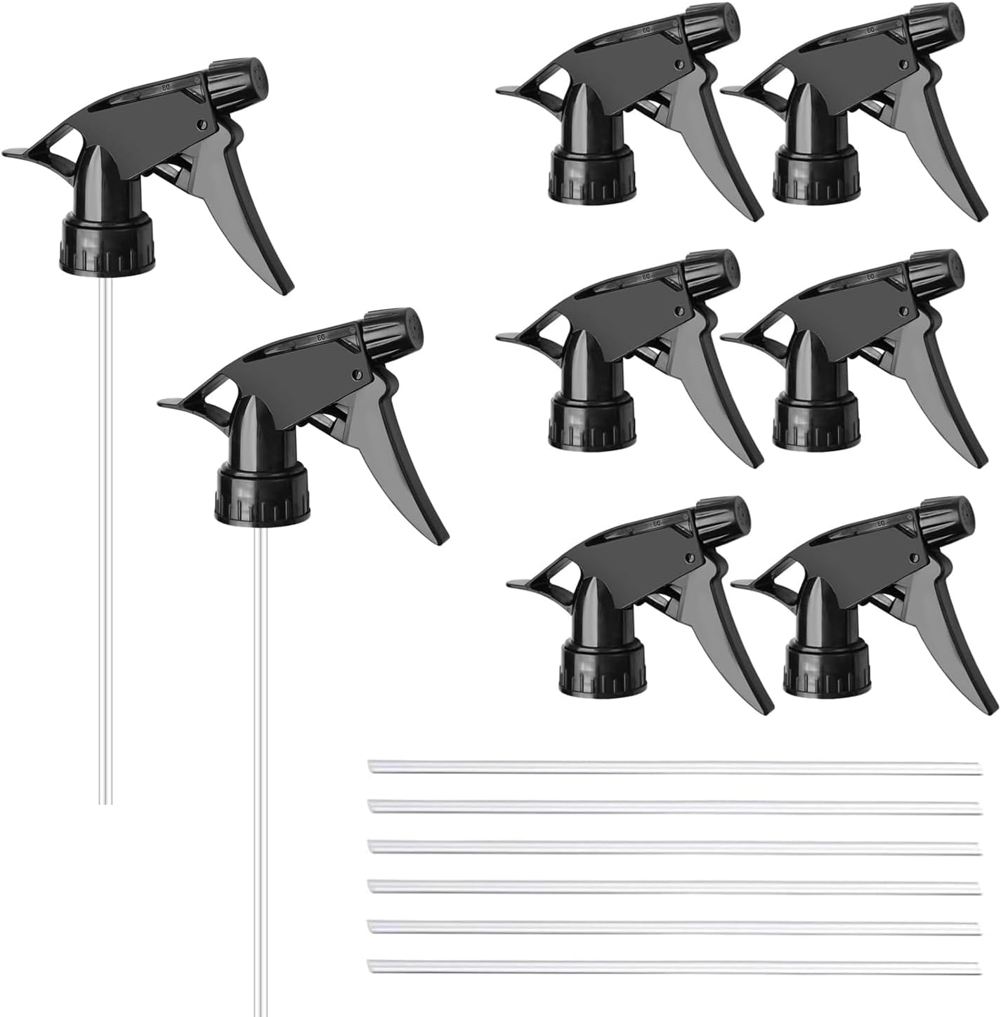 Xinghonyac 8 Pcs Trigger Sprayer Replacement Nozzles, Plastic Spray Bottle Nozzle, Adjustable Water Bottle Spray Trigger for Standard 28/400 Neck Bottle (Blue White)