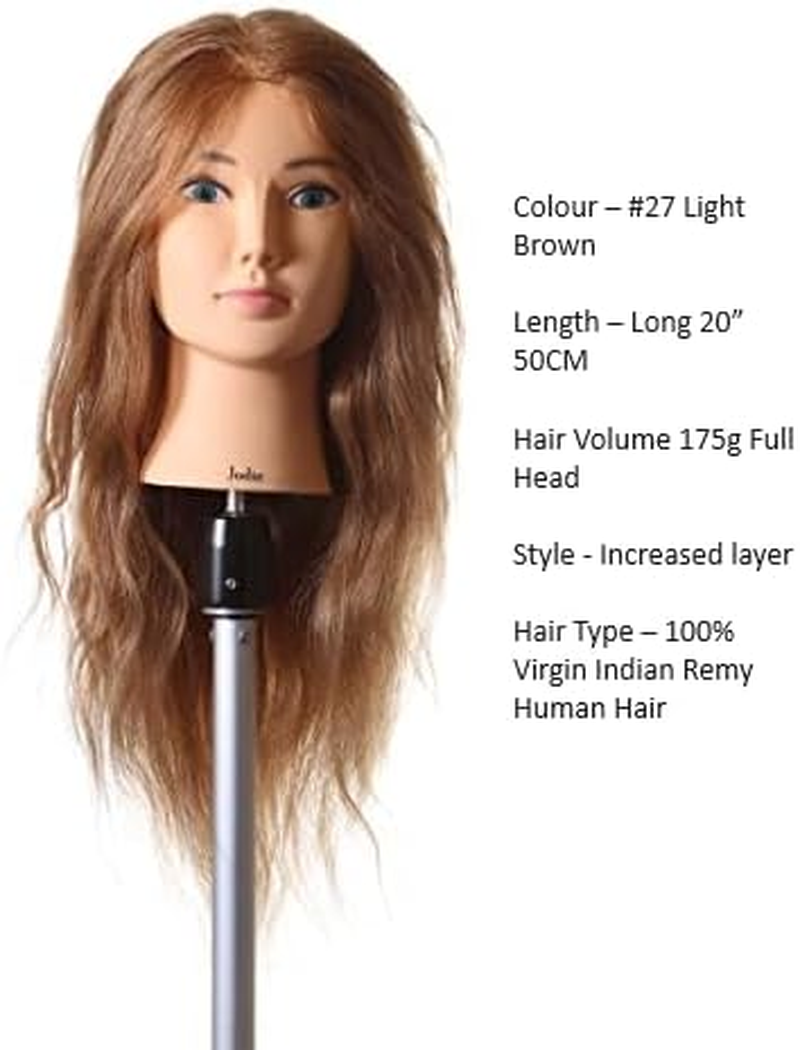 Kelly Brown 100% Real Indian Remy Hair Mannequin TAFE #8 16&rdquo; 40Cm Real Hair Cosmetology Mannequin Head Hair Styling Hairdressing Practice Training Doll Heads