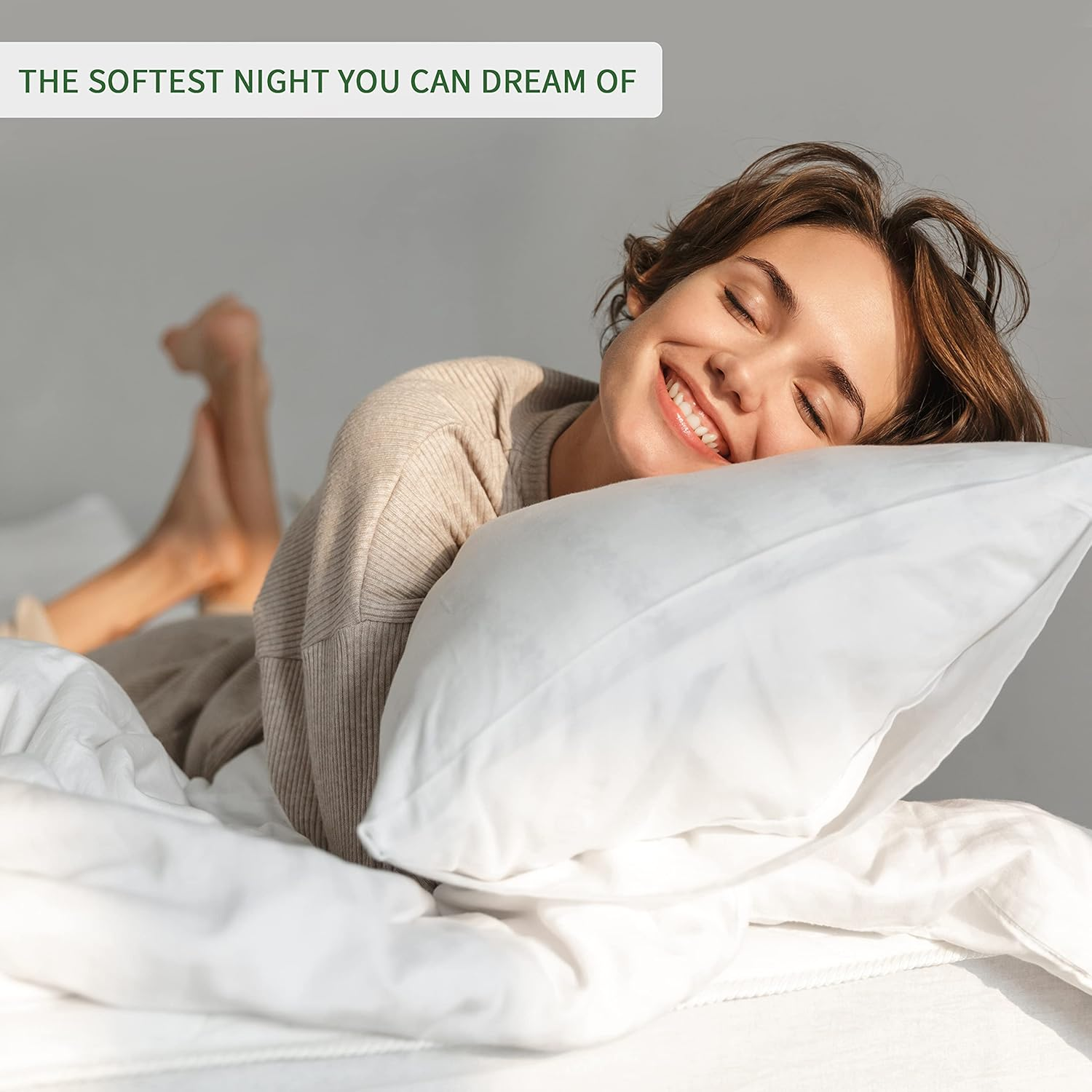 Bambaw Bamboo Pillowcases 65 X 65 Cm, Pack of 2, Sustainable Bamboo Fibres, Anti-Allergy Bed Linen, Cuddly and Heat Regulating Pillowcase Winter and Summer (Navy Blue) image number 4