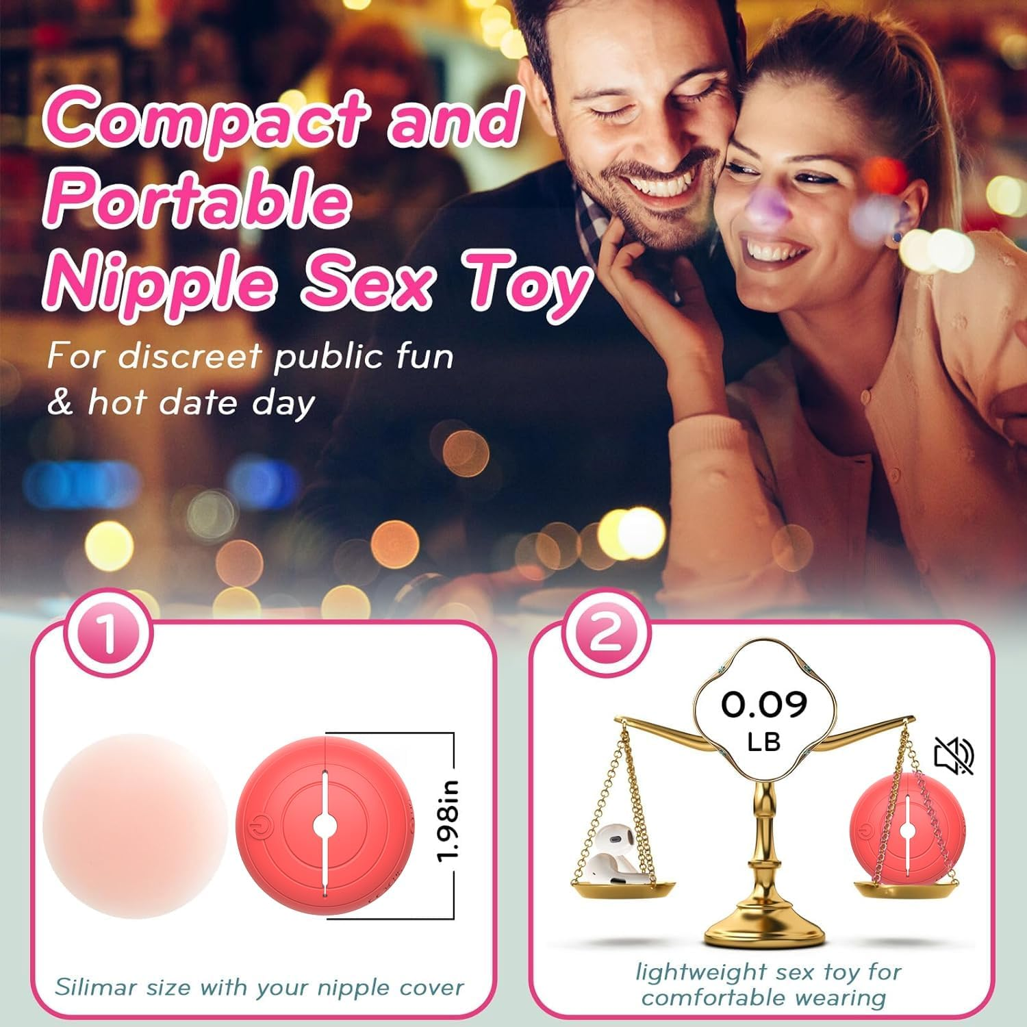 LONZYON Nipple Toys Nipple Vibrator, Nipple Clamps Sex Pleasure Women with 10 Vibration Modes, Silicone Lightweight Invisible Nipple Toy, Vibrating Nipple Clamps Adult Sex Toy for Couples Pleasure (Red) - App Love image number 6