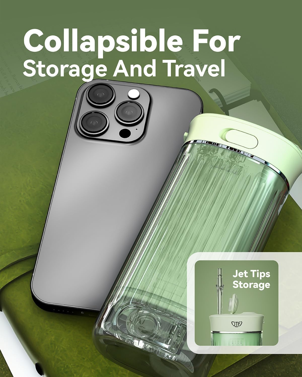 Portable Mini Water Flosser - Travel Oral Irrigator with Telescopic Water Tank, 4 Modes, and IPX7 Waterproof Design - Perfect for Braces, Bridges, and Home & Travel Dental Care image number 6