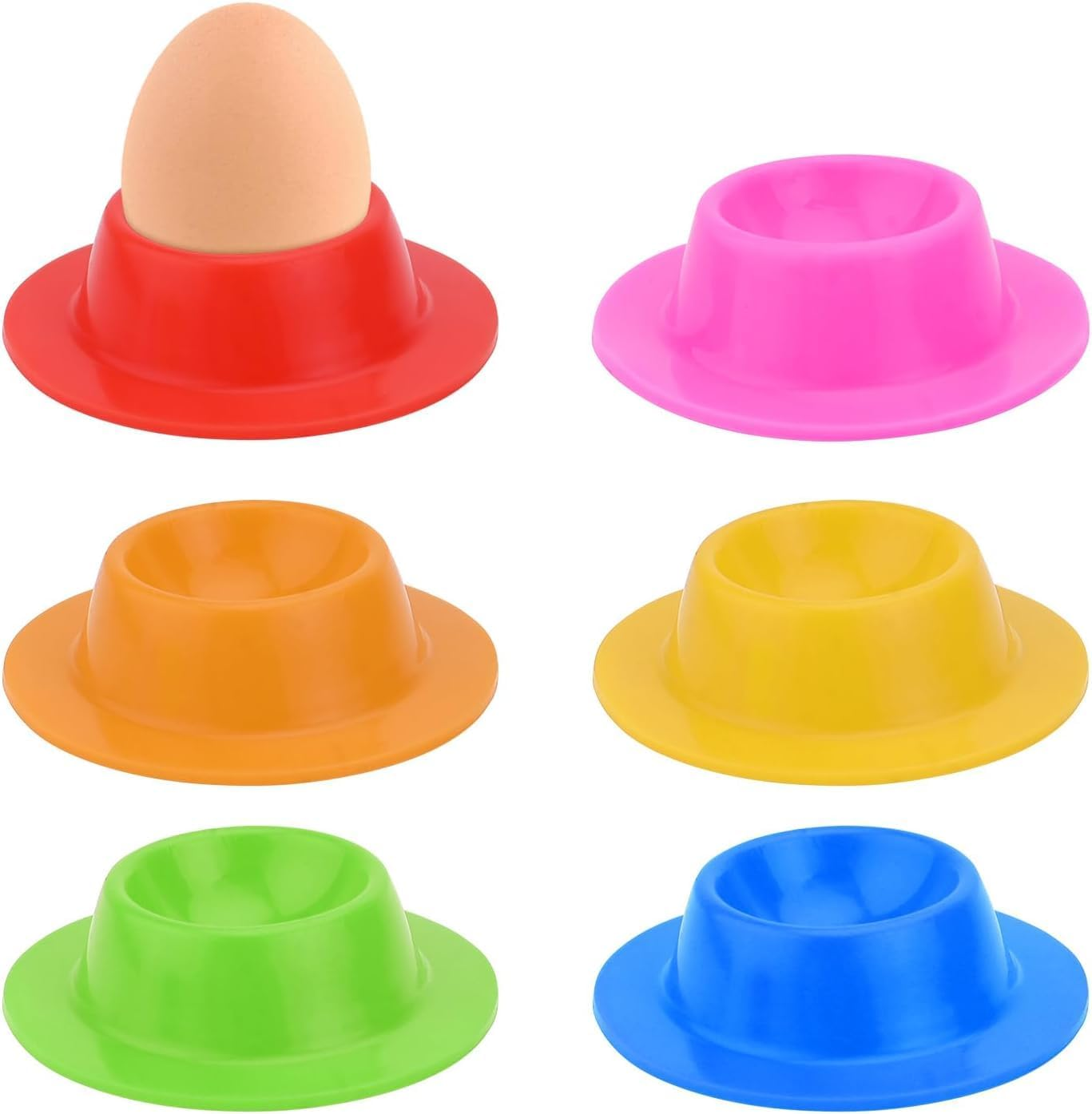 WADY 6PCS Silicone Egg Holder, Silicone Egg Cup Egg Stand Tray for Boiled Eggs, 8.6Cm Colorful Egg Cups,Egg Cup,Egg Cups for Boiled Eggs, Colorful Egg Cups for Breakfast Kitchen Outdoor Camping Kids image number 3