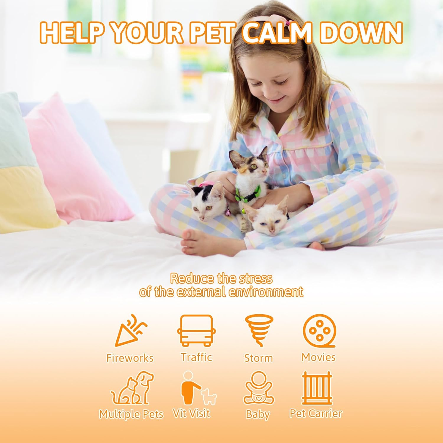 Pack of 6 Soothing Collars for Cats, Long-Lasting Calming Collars for Cats, Pheromones, Cats, Calming Collars, Anti-Stress and Relaxant, Adjustable (Set D) image number 1