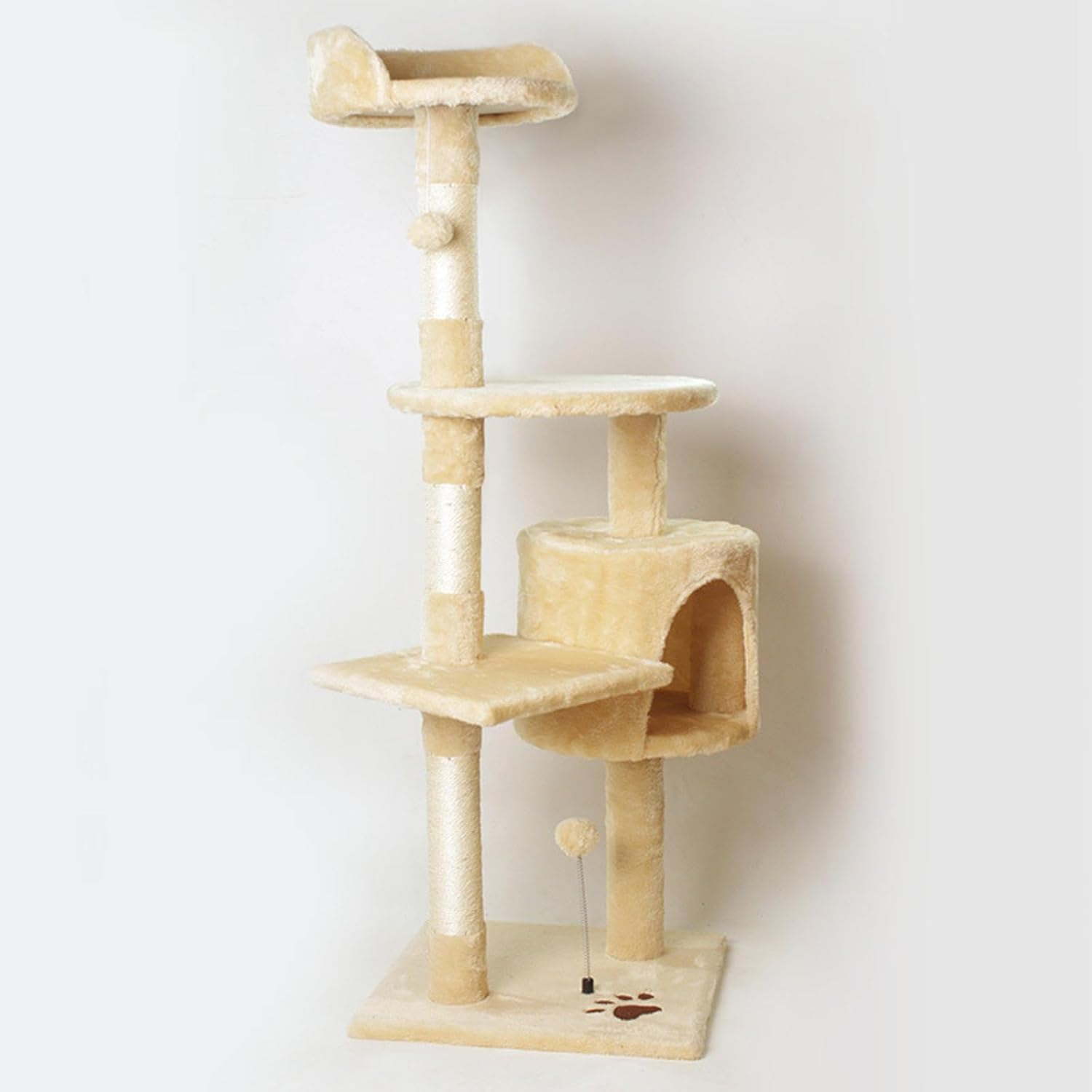 Deluxe Cat Climbing Frame with Integrated Cat Bed, Cat Tree, Scratching Post, and Jumping Platform, Made of Wood image number 5