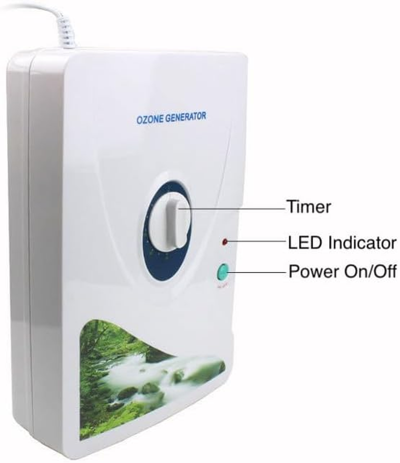 600Mg/H Ozone Generator, Portable O3 Machine, Home Water Air Purifier Deodorizer, Vegetable Fruit Cleaning Machine 220V with Timer for Pet Car Odor Removal Smoke Eliminator image number 4