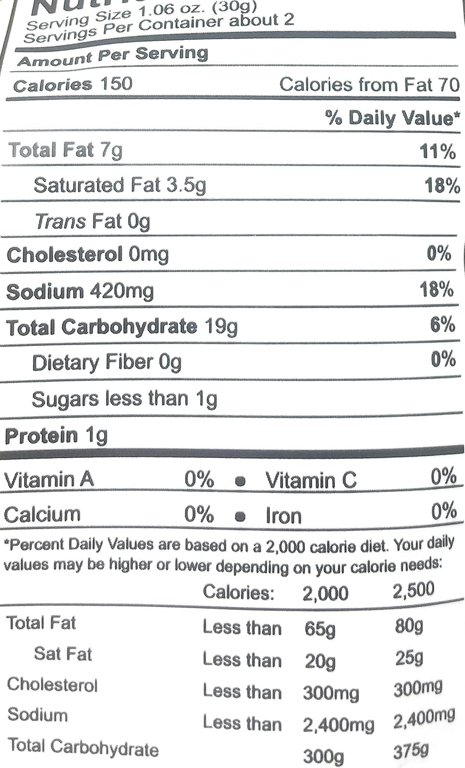 Oishi Ribbed Crackling Salt and Vinegar 50G image number 1