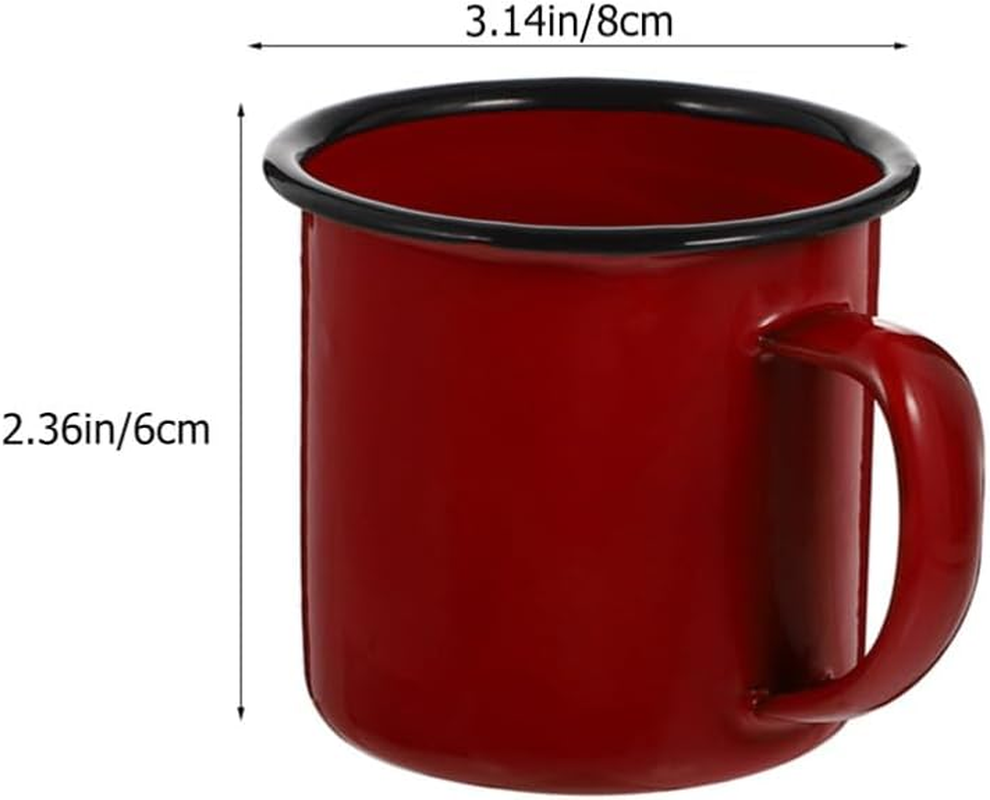 Luxshiny Enamel Camping Coffee Mug Set of 4 - Vintage Camping Mugs Water Mugs Camping Coffee Milk Mugs, for Indoor and Outdoor Activities image number 5