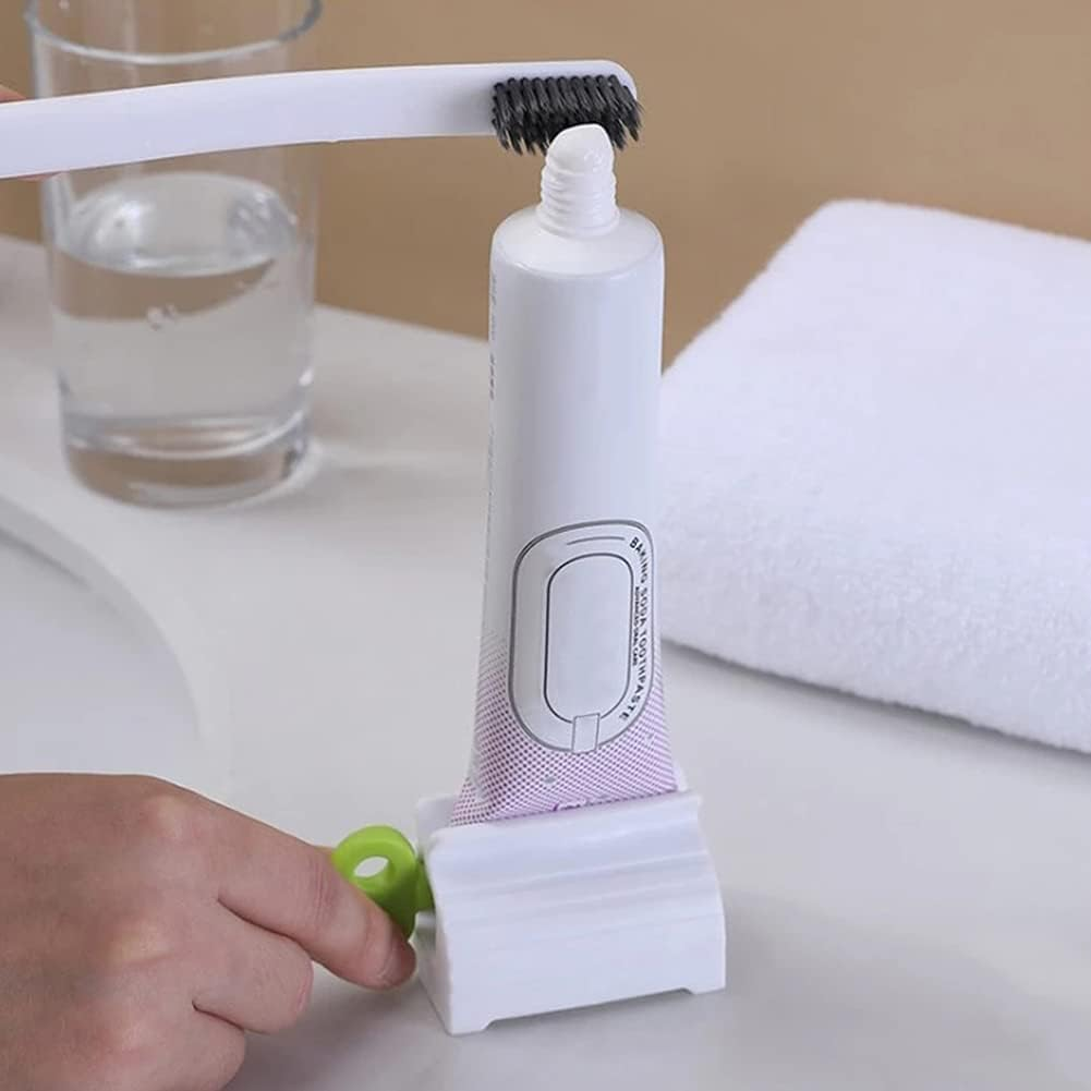 Rolling Tube Toothpaste Squeezer Toothpaste Seat Holder Stand Rotate Toothpaste Dispenser, 4Pcs Toothpaste Tube Squeezer with Rolling Toothpaste Squeezers Holder Holder Rotate Toothpaste Dispenser - Color A image number 2