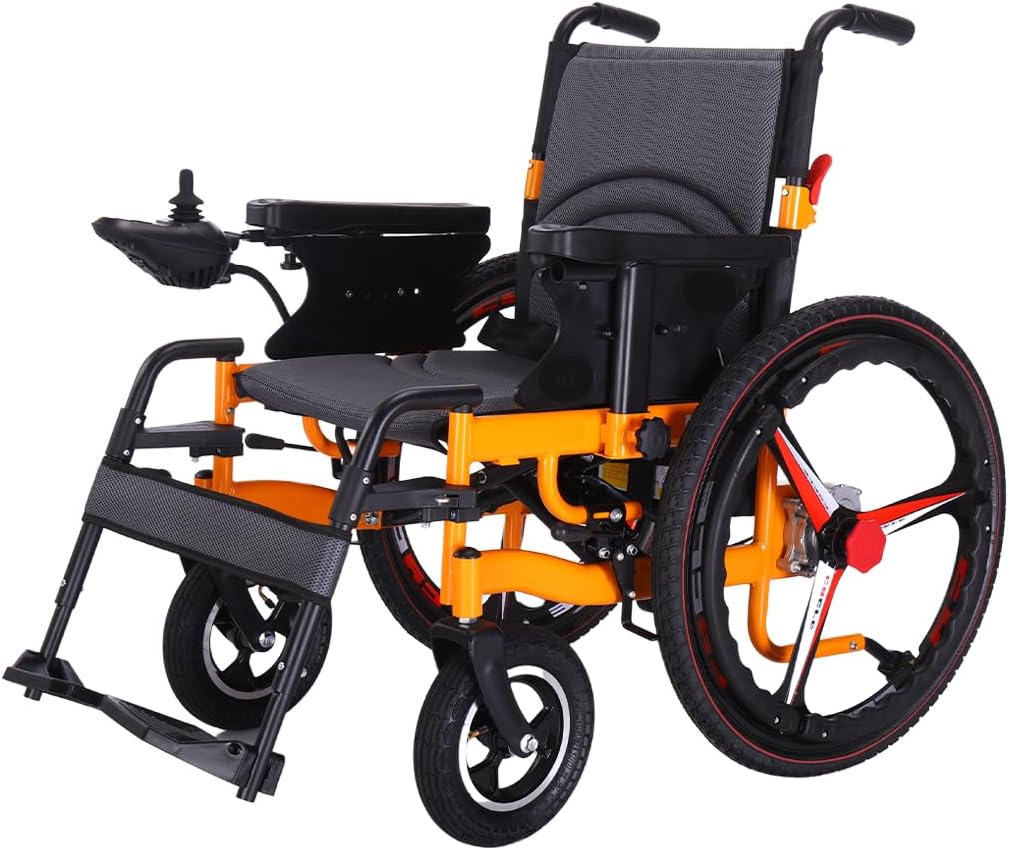 2026 Electric Wheelchair, 20KM Range, 600W Motors, 6KM/H Speed, Lightweight 24V Lithium Battery, Foldable with Anti-Tip Wheels and Rear Storage (BLACK with Anti-Tip Wheels)