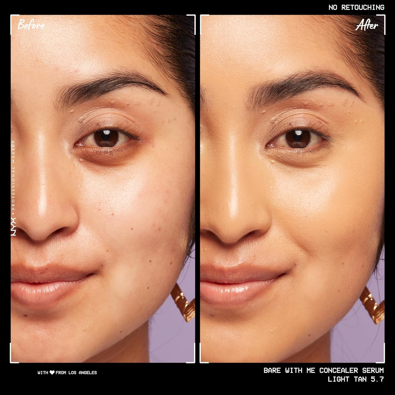 NYX Professional Makeup Bare with Me Concealer Serum 9.6 Ml, 5.7 Light Tan (Pack of 2)