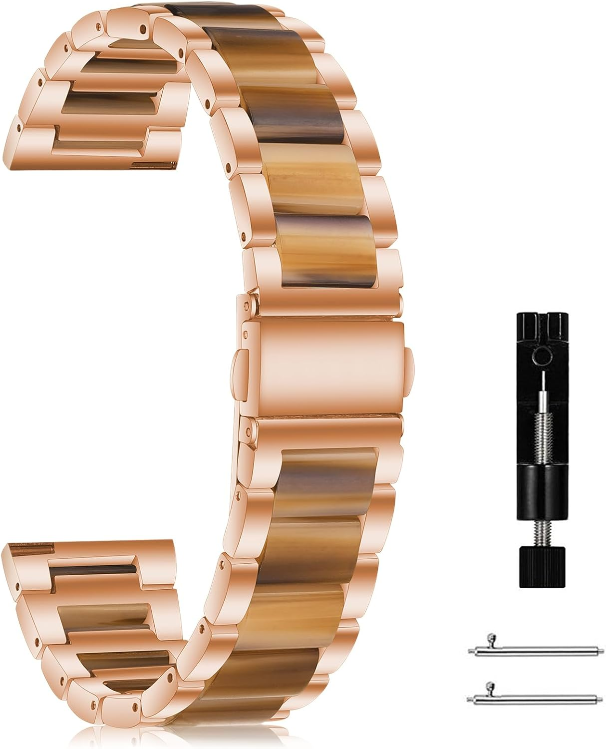 Maeiol 18Mm Armband F&uuml;r Huawei Watch GT 5 41Mm / Huawei Watch GT 4 41Mm, Harz Armband Resin Edelstahl Metall Armb&auml;nder F&uuml;r Garmin Venu 3S / Garmin Forerunner 265S /Forerunner 255S