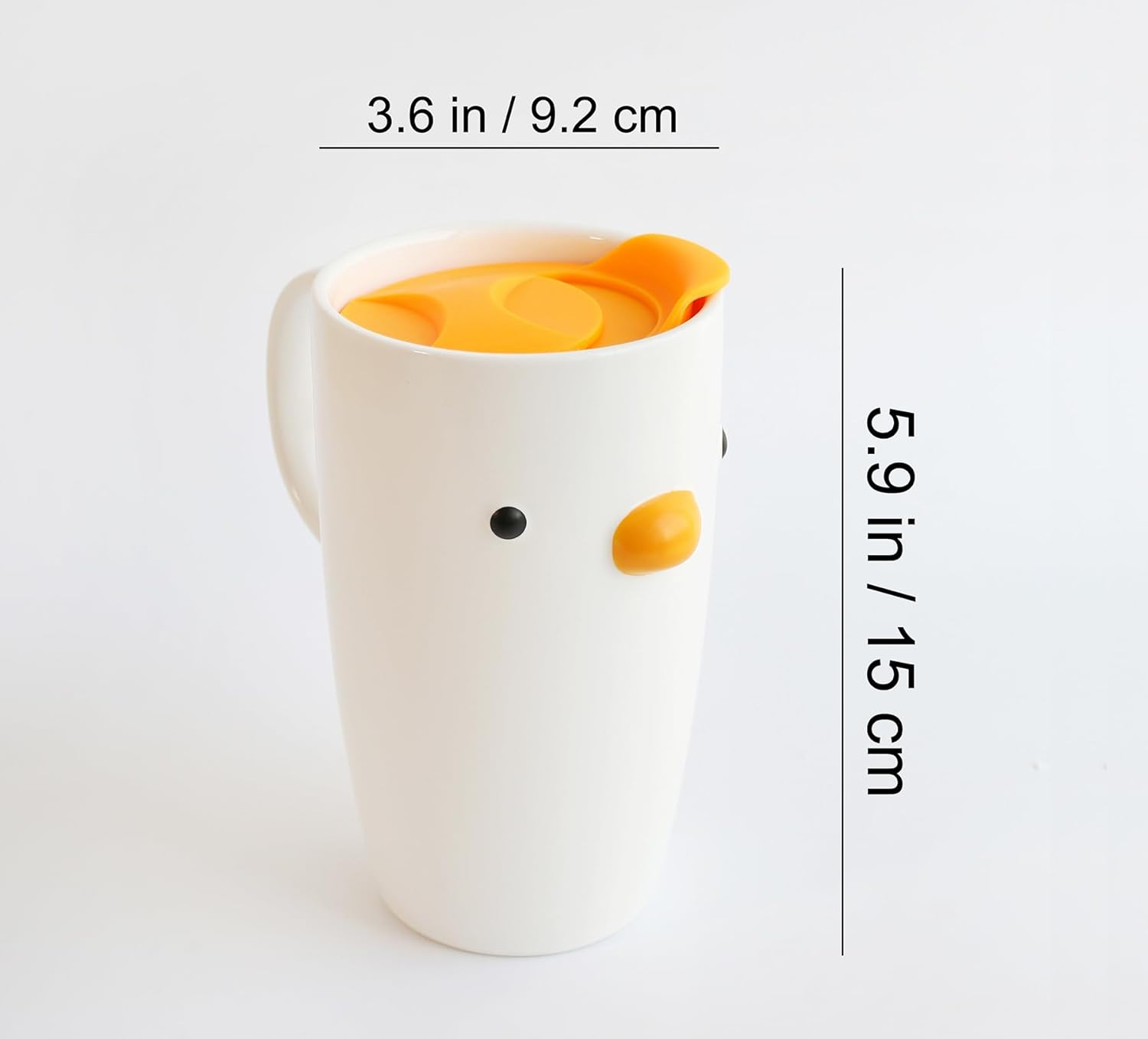 PURROOM Duck Coffee Mug with Lid, Travel Cup with Handle & Sealed Lid. 580Ml Cute Chick Tall Cup, Safety Ceramic. Best Gifts for Coffee Lover. image number 4
