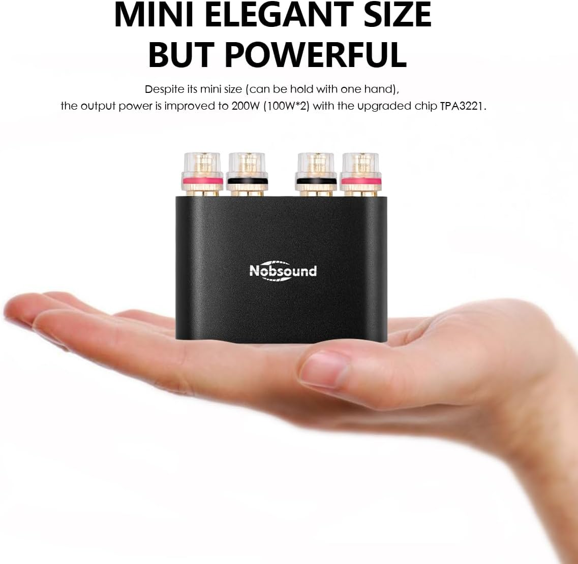 Nobsound NS-10G PRO 100W Bluetooth 5.0 Power Amplifier 2.0 Channel Stereo Audio Amp Wireless Receiver Hi-Fi DSP Home Speaker (Black) image number 6