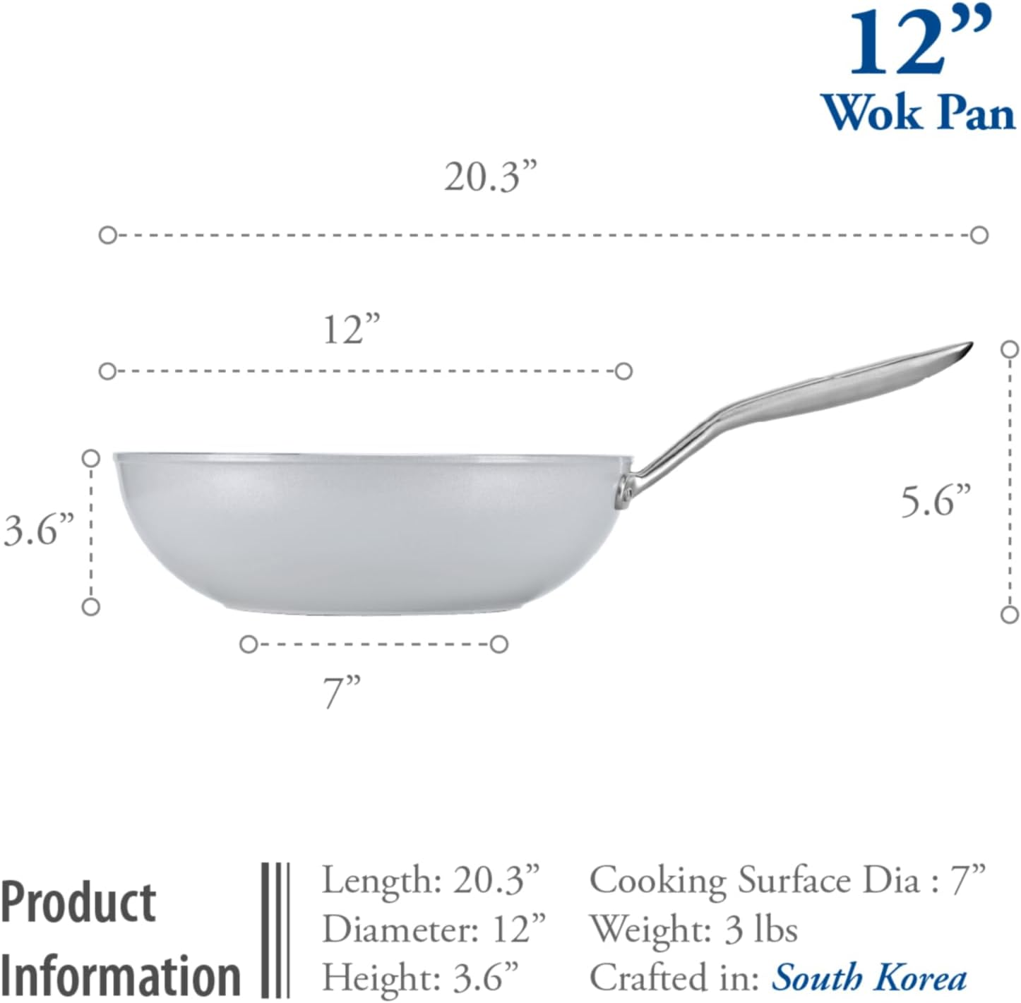 TECHEF Ceraterra 12 Ceramic Nonstick Wok/Stir-Fry Pan, (PTFE and Pfoa Free Ceramic Exterior & Interior), Made in Korea (12-In) image number 1