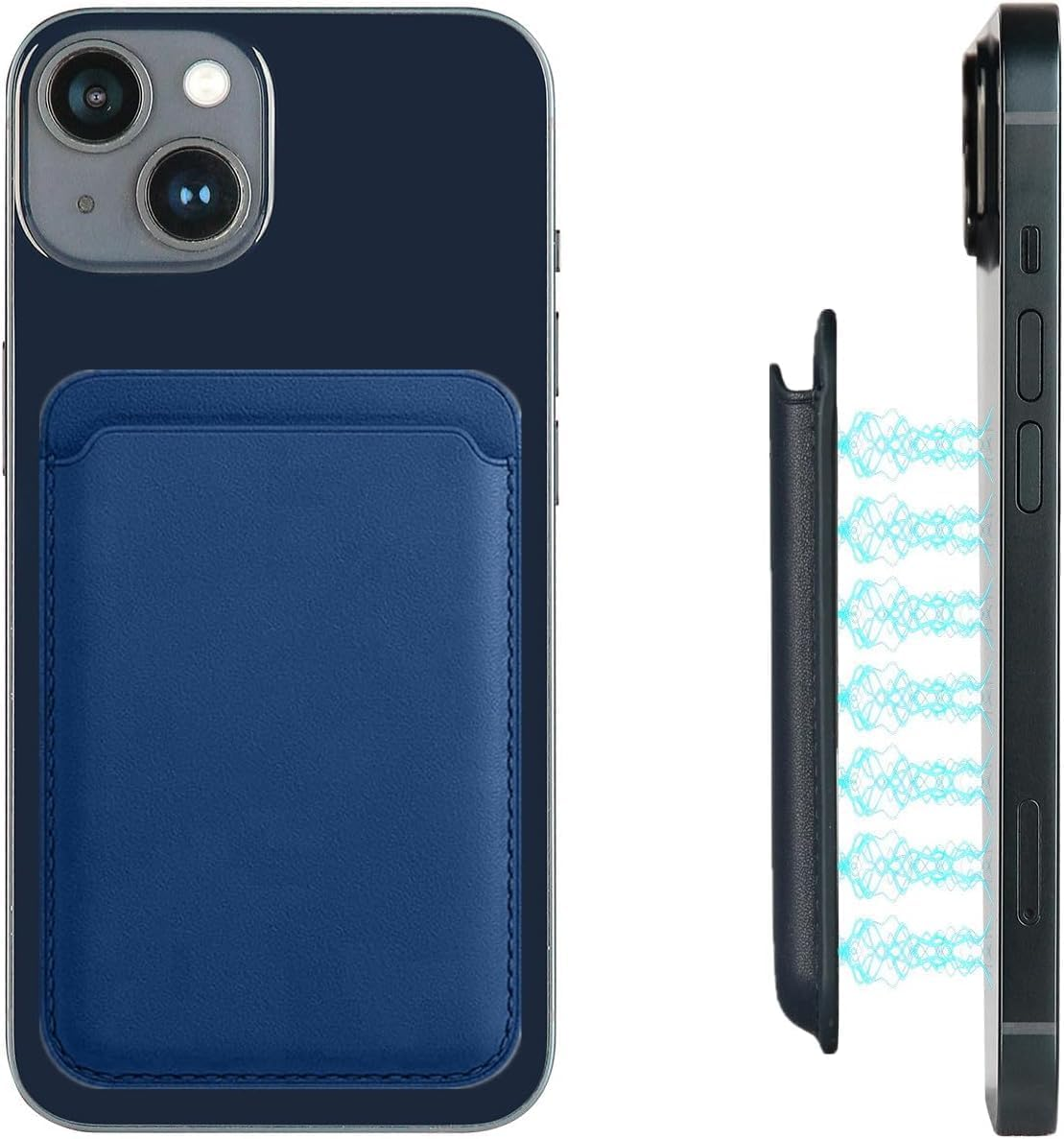 Magnetic Phone Wallet Compatible with Apple Magsafe, Minimalist Leather Wallet, Rfid-Blocking Card Holder for Iphone 16 Pro Max/16 Plus/16, for Iphone 15 Pro Max/15 Plus/15 Pro/14/13/12【White】