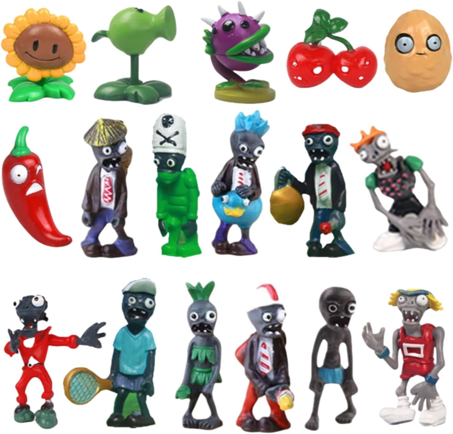 17 PCS Plants VS Zombies Toys Set Figurines Series Plush PVC Toys New, Great Gifts for Kids and Fans, Birthday and Party image number 2