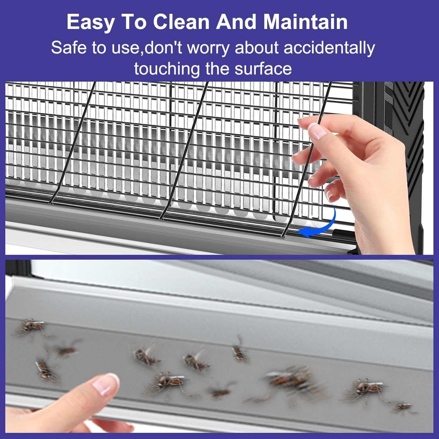 Electric Fly Zapper,Usb Charging Flying Insect Killer, Mosquito Repellent for Outdoor Living Room Kitchen Courtyard，Mosquito Bug Zapper Indoor Outdoor with Removable Tray image number 3