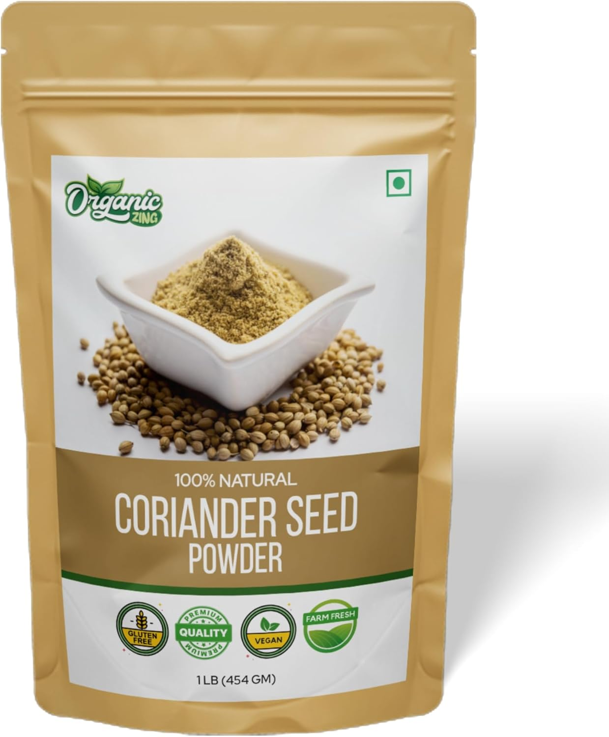 Organic Zing Coriander Powder | Coriander Powder for Curries, Pickles | Product of India - 454 G / 16 Oz image number 1