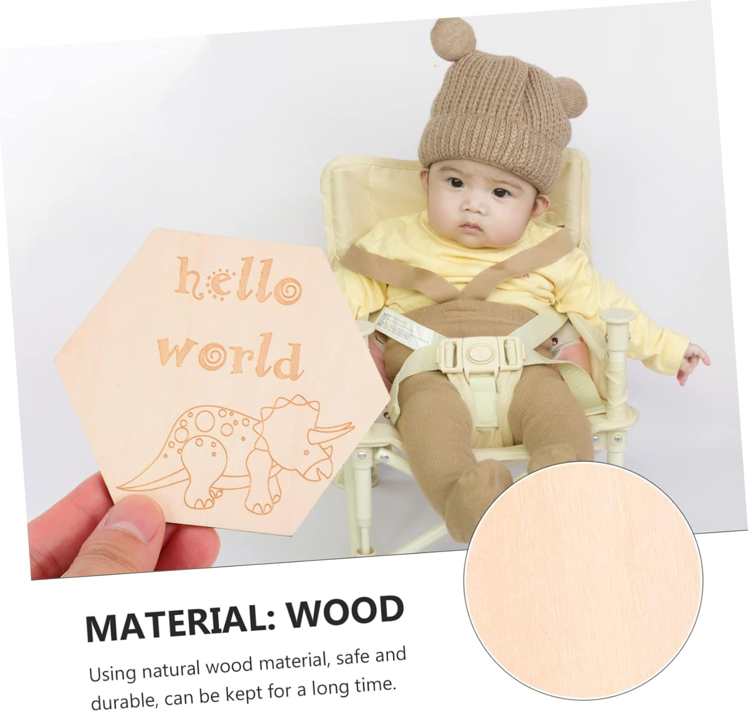 Kisangel 14Pcs Milestone Cards Growth Blocks for Photo Props Meaningful Keepsake for Newborn Monthly Growth Safe Natural Design image number 5