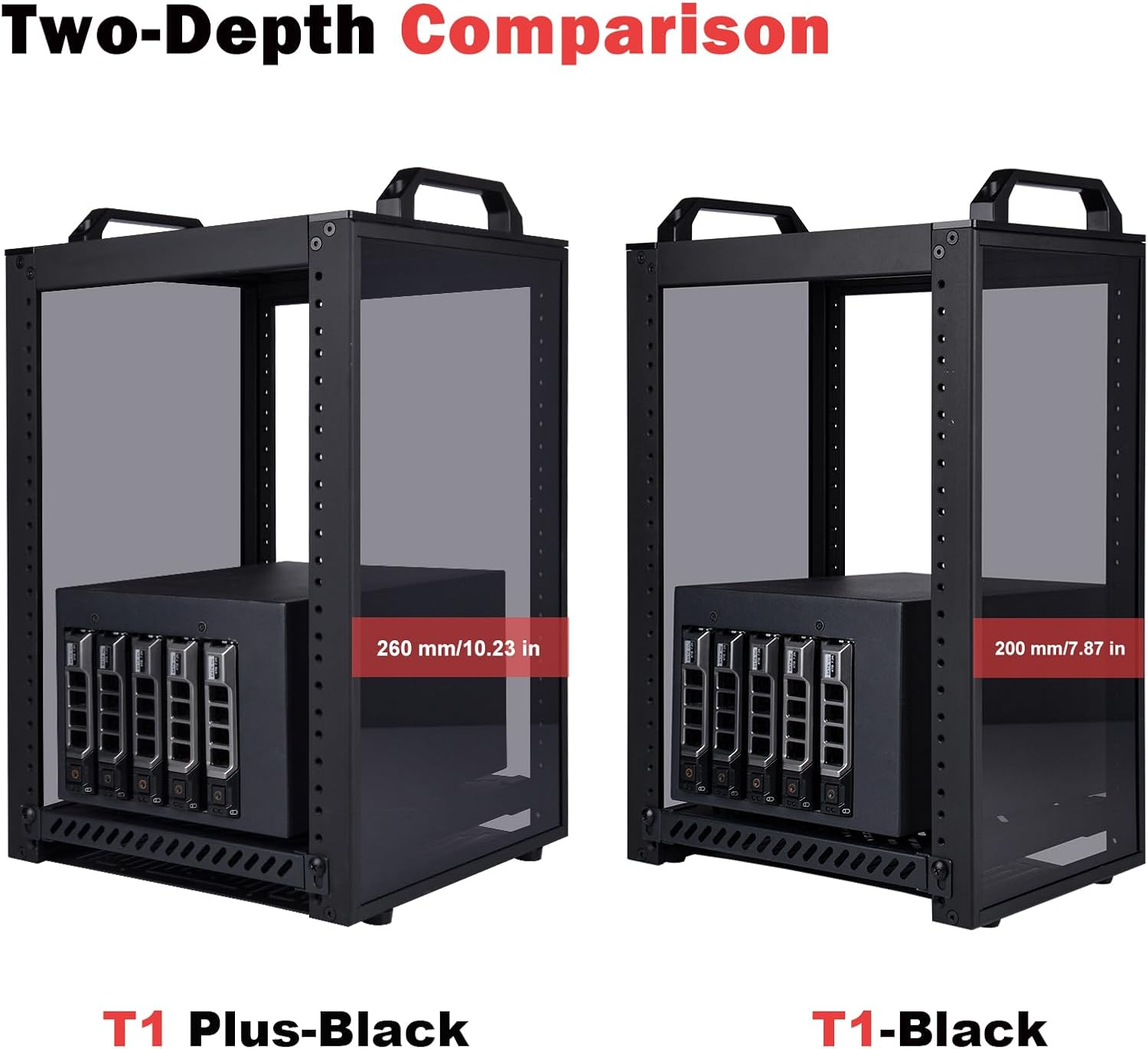 Geeekpi 8U Server Rack Cabinet, Deskpi Rackmate T1 Plus,10 Inch Network Rack for Servers, Network, A/V Equipment, 10.23Inch/260Mm Depth (Black) image number 2
