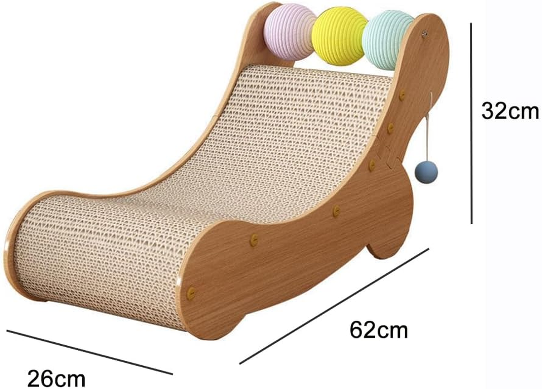 TOMVAES Cat Scratcher Cardboard, Lounge Bed for Indoor Cats, Furniture Protector with Sisal Balls, Scratching Board for Pet Cats Kitten image number 1