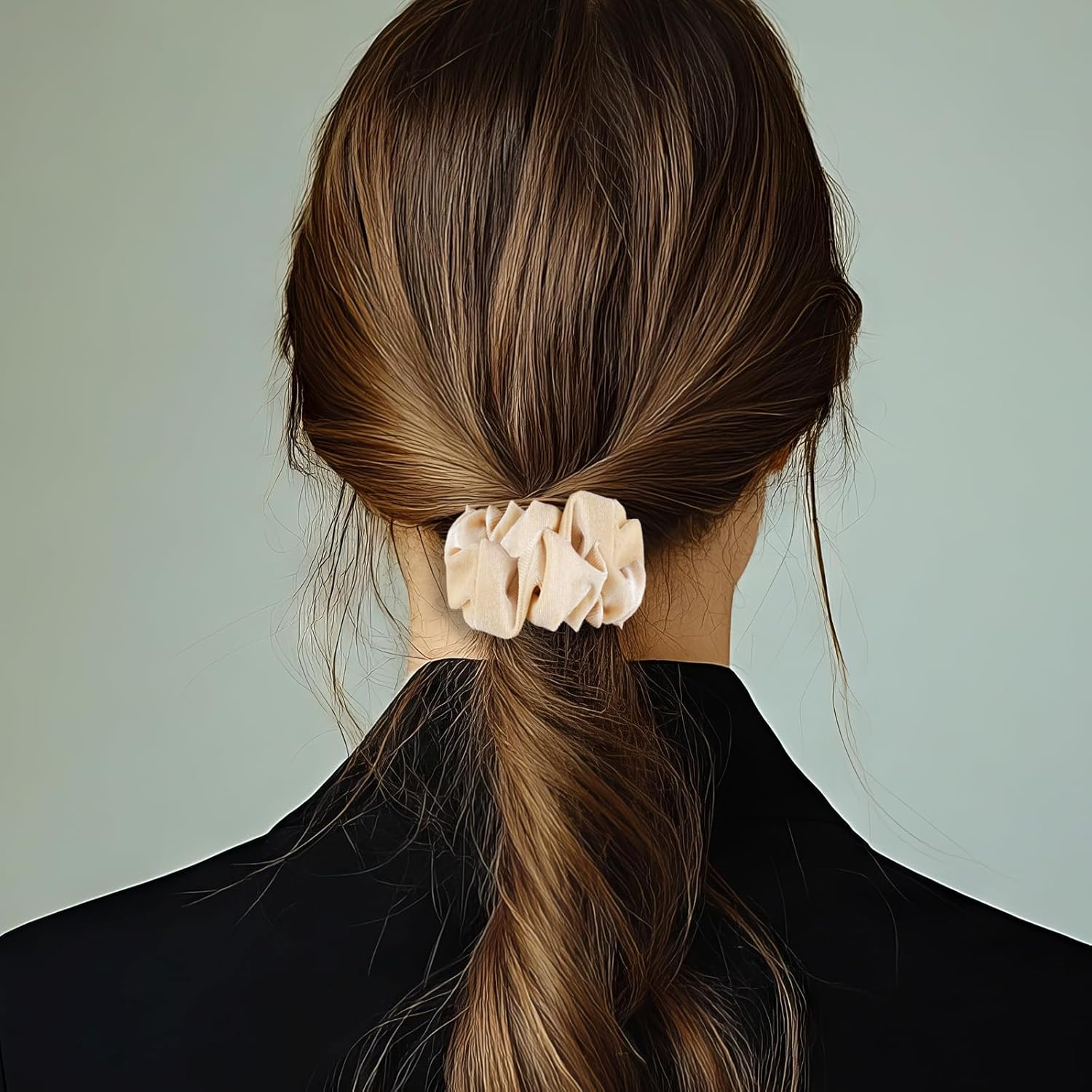 Large Scrunchies for Women 4Pcs Velvet Jumbo Scrunchies for Hair Soft Ponytail Holder Cute Elastic Colors Hair Bands Fashion Bulk Hair Tie for Girls Teens Curly Thick Fine Thin Hairs image number 4