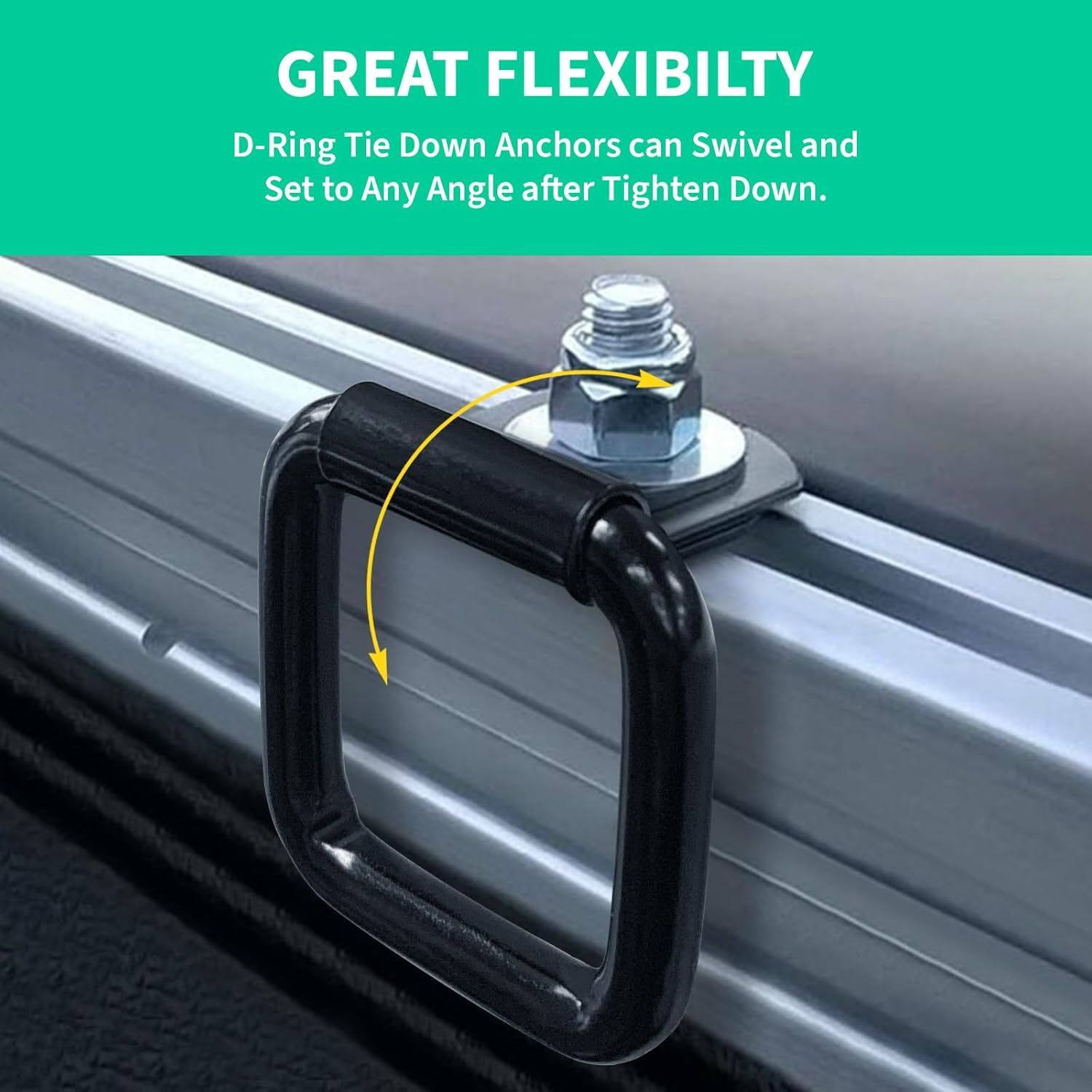 8-Pack D-Ring Tie down Anchors, Heavy Duty Trailer Truck Tie down Hooks for Truck, Trailer, Camper, Warehouse, Garage, Boat image number 6