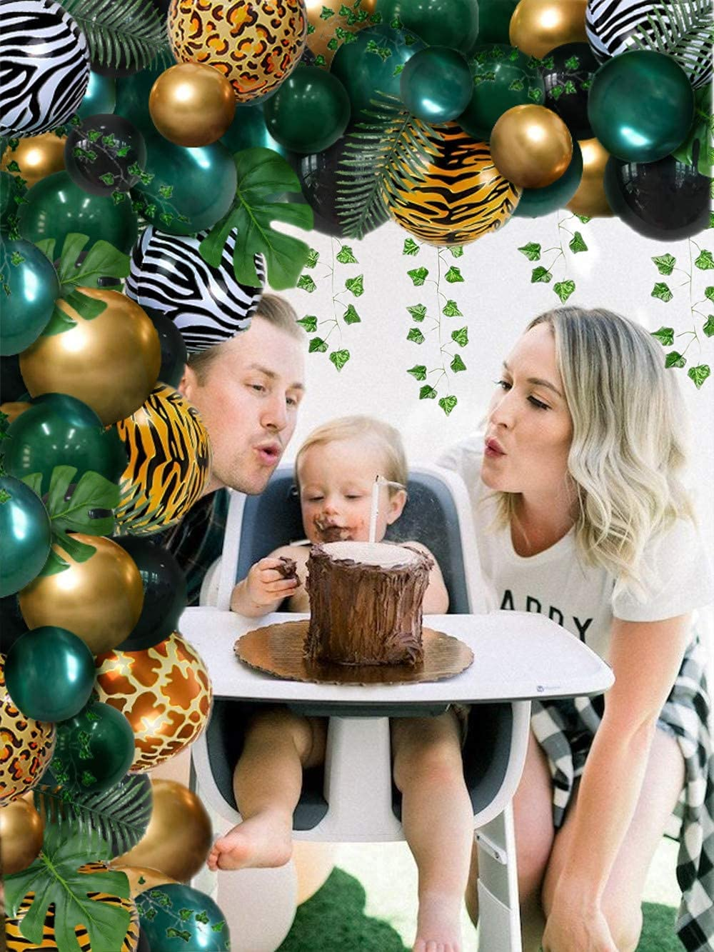 Jungle Safari Tropical Wild Lion King Theme Sage Green Balloons Balloon Garland Kit 113 PCS Birthday Party Supplies Decorations image number 2