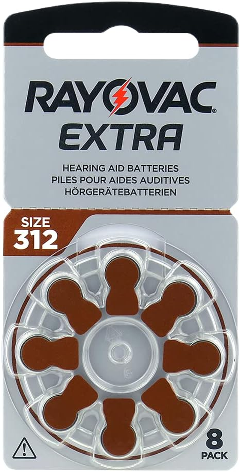 80 X RAYOVAC Extra Hearing Aid Batteries Type 312 - PR41 - Colour Code Brown - 1.45 Volt - Pack of 80 (10 X 8 Batteries)