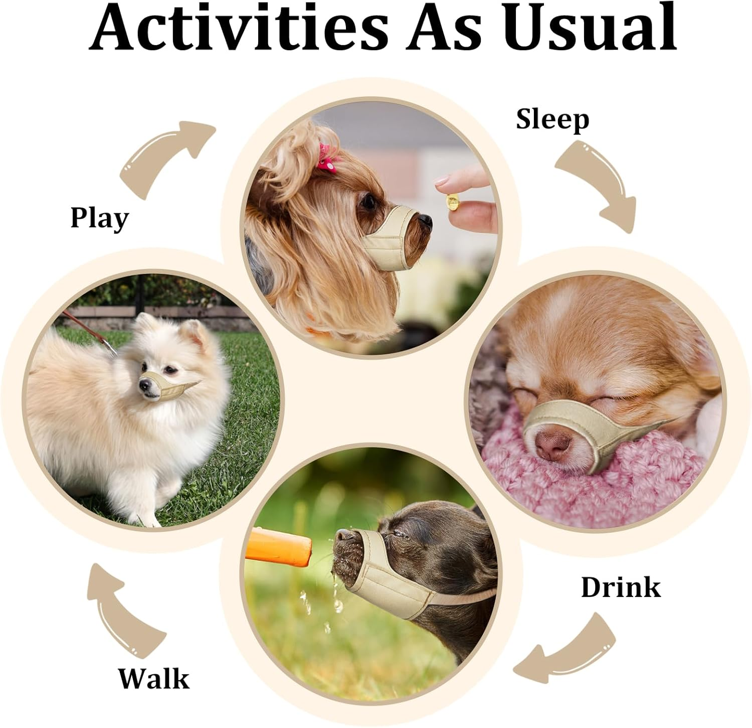 Mayerzon Short Snout Dog Muzzle, Small Muzzle for Chihuahua Shih Tzu American Bully Boxer Puppy, Soft Fabric Muzzles for Grooming Vet Visits, Prevent Biting Chewing Fighting image number 4