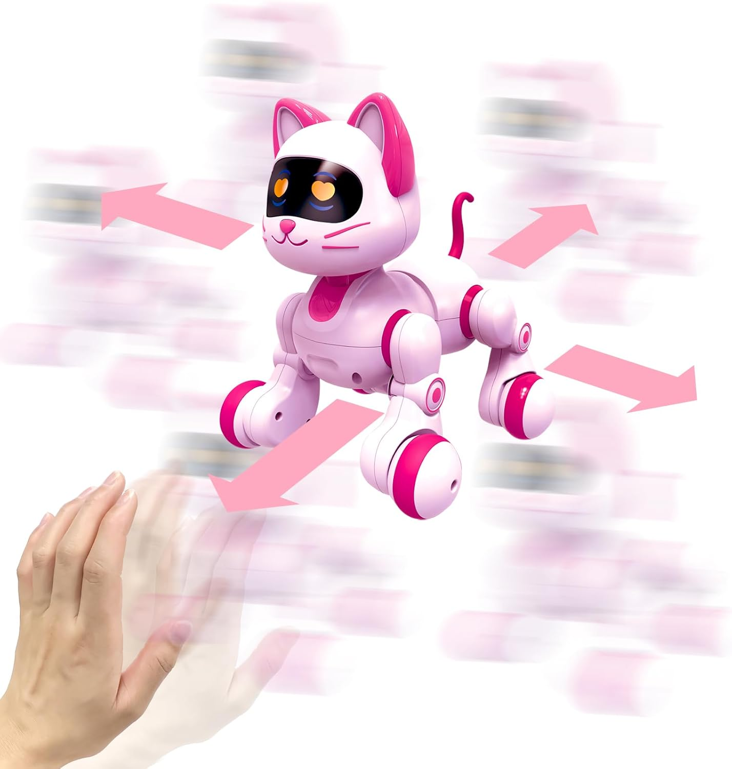 Remote Control Robot Cat Toy - RC Robotic Cat for Kids, Interactive Programmable Smart Robot Pet with Light, Sound, Touch Sensing, LED Eyes, Dance & Music, Robot Toy for Kids Boys & Girls image number 3